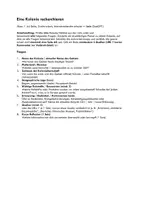Vorschau - Stundenentwürfe - Rechercheauftrag zu Kolonien (Vetretungsstunde) - Deckblatt