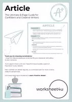 Vorschau - Arbeitsblätter - Article Writing - Deckblatt