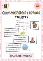 Vista previa - Refuerzo / NEE / Materiales de apoyo - Tarjetas comprensión lectora MAYÚSCULAS - Portada