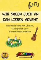Vorschau - Stundenentwürfe - Wir sagen euch an den lieben Advent - Liedbegleitung ~ Grundschule Musik Weihnachten - Deckblatt