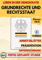 Vorschau - Arbeitsblätter - Grundgesetz Grundrechte AB4 Rechtsstaat Bundesverfassungsgericht - Deckblatt