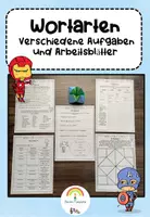 Vorschau - Arbeitsblätter - Wortarten Aufgabenblätter (auch für Homeschooling) - Deckblatt
