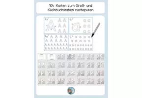 Vorschau - Arbeitsblätter - 104 Nachspurkarten Groß und Kleinbuchstaben - Deckblatt