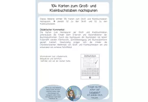Vorschau - Arbeitsblätter - 104 Nachspurkarten Groß und Kleinbuchstaben - Seite 1