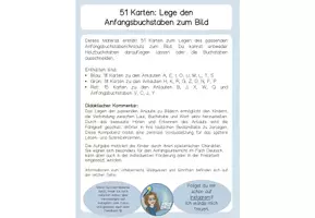 Vorschau - Fördermaterial/Inklusion - 51 Karten Anlaut zu Bild legen - Deckblatt
