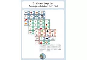 Vorschau - Fördermaterial/Inklusion - 51 Karten Anlaut zu Bild legen - Seite 1