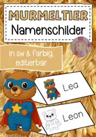 Vorschau - Anderer Materialtyp - Murmeltierklasse Namenschilder im Superheldenstil - Deckblatt
