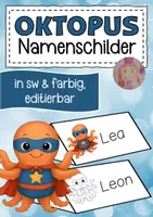 Vorschau - Anderer Materialtyp - Oktopusklasse Namenschilder im Superheldenstil - Deckblatt