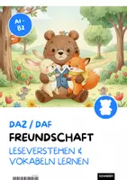 Vorschau - Arbeitsblätter - DaZ/DaF - FREUNDSCHAFT - Kurzgeschichten, Fragen und Vokablen - Deckblatt