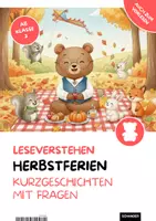 Vorschau - Arbeitsblätter - HERBSTFERIEN - Kurzgeschichten mit Fragen für Vertretungsstunden & Leseverstehen - Deckblatt