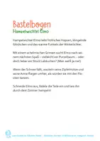 Vorschau - Mal- und Bastelvorlagen - Bastelbogen: Hampelmann "Wichtel Elmo" - Seite 1