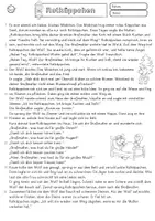 Vorschau - Arbeitsblätter - Märchen Rotkäppchen Lesetext mit Fragen Klasse 2, 3, DaZ Lesen und verstehen - Seite 1
