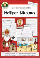 Vorschau - Arbeitsblätter - Lesespurgeschichte- Heiliger Nikolaus (Klasse 3-4) - Deckblatt