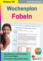 Vorschau - Arbeitsblätter - Wochenplan Fabeln Klasse 5-6 – Jede Woche übersichtlich auf einem Bogen | Äsop, Textverständnis, Rechtschreibung, Grammatik, Differenzierung | Deutsch Sekundarstufe I Klasse 5-6 Lösungen - Deckblatt