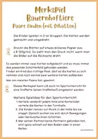 Vorschau - Stationenlernen - Merkspiel Bauernhoftiere - NMG/Sport Grundschule - Seite 1