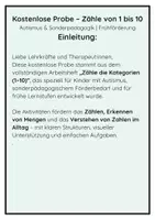 Vorschau - Arbeitsblätter - Zähle 1–10 – Kostenlose Probe | Autismus & Frühförderung - Seite 1