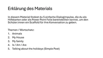 Vorschau - Arbeitsblätter - Englisch Conversation Cards - Seite 1
