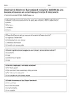 anteprima - Quiz - Quiz: Osservare e descrivere il processo di estrazione del DNA da una banana attraverso un semplice esperimento di laboratorio - Pagina 1
