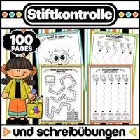 Vorschau - Arbeitsblätter - Stiftkontrolle und schreibübungen arbeitsbuch für kinder - Deckblatt