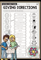 Vorschau - Arbeitsblätter - GIVING DIRECTIONS - Read and Connect (Worksheet) - Deckblatt