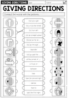 Vorschau - Arbeitsblätter - GIVING DIRECTIONS - Read and Connect (Worksheet) - Seite 1