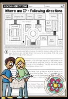 Vorschau - Arbeitsblätter - GIVING DIRECTIONS - Where am I? - Following Directions (Reading Comprehension) - Deckblatt