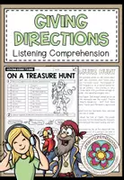 Vorschau - Arbeitsblätter - GIVING DIRECTIONS - On a treasure hunt (Listening Comprehension) - Deckblatt