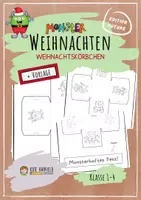 Vorschau - Mal- und Bastelvorlagen - Monsterhafte Weihnachten - Geschenkkörbchen - Deckblatt