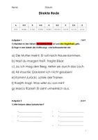 Vorschau - Test - Direkte Rede Prüfung - Seite 1