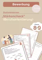 Vorschau - Arbeitsblätter - Stationenlernen – Stärkencheck (Berufsorientierung) - Deckblatt