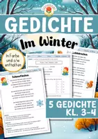 Vorschau - Arbeitsblätter - Gedichte (Leseverstehen) - Im Winter (Klasse 3-4) - Deckblatt