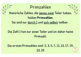 Vorschau - Poster - Primzahlen, ggT, kgV - Seite 1