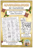 Vorschau - Mal- und Bastelvorlagen - Adventskalender mit Ausmalbildern: 24 Motive zu Weihnachten - Deckblatt