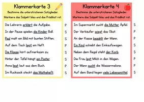 Vorschau - Stationenlernen - Klammerkarten, Würfelsätze und Zufallssätze Subjekt Prädikat - Seite 2