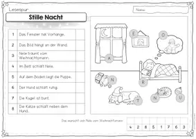 Vorschau - Arbeitsblätter - Lesespur Weihnachten – Stille Nacht | Lesetraining, Lesen Deutsch 1./2. Klasse | mit Lösung - Seite 2