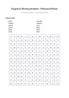 Vorschau - Unterrichtsreihen - Englisch Wortsuchrätsel Pflanzen / Plants - Deckblatt