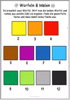 Vorschau - Arbeitsblätter - Bunte Sterne Würfeln & Malen - Schnelle Kunstidee im Winter - Seite 1