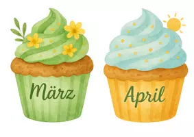 Vorschau - Mal- und Bastelvorlagen - Geburtstagskalender - Muffins/Cupcakes (Aquarell) - Seite 3
