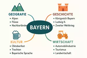 Vorschau - Arbeitsblätter - Arbeitsblatt zum Thema "Bayern" + Onlineübung & MP3 + Mindmap + Infografik - Seite 2