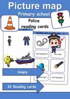 Vorschau - Arbeitsblätter - Lesekarten/Bildkarten - Polizei / Police (Easy) - Englisch - Deckblatt