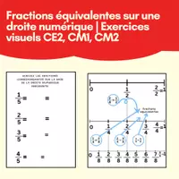 Aperçu - Feuilles d'exercices - Fractions équivalentes sur une droite numérique - Page de couverture
