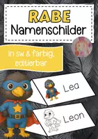 Vorschau - Anderer Materialtyp - Rabenklasse Namenschilder im Superheldenstil - Deckblatt
