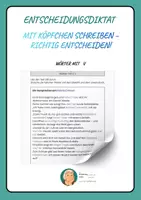 Vorschau - Arbeitsblätter - Entscheidungsdiktat: Wörter mit V, v - Deckblatt