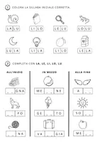 anteprima - Esercizi - 🔤 Scheda di Italiano – Le sillabe LA, LE, LI, LO, LU ✏️ - Pagina di copertina