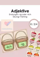 Vorschau - Spiele - Adjektive Training der Endungen -lich/ -ig - Deckblatt
