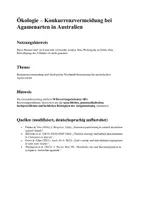 Vorschau - Klassenarbeiten - Klausur - Ökologie – Konkurrenzvermeidung bei Agamenarten in Australien - Deckblatt