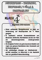 Vorschau - Arbeitsblätter - Deutschprobe Klasse 4 – Wortarten, Zeitformen, 4 Fälle & Wortfamilien - Deckblatt