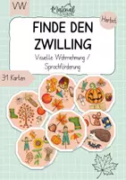 Vorschau - Stationenlernen - Finde den Zwilling - Herbst - Deckblatt