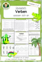 Vorschau - Stationenlernen - Übungsheft Verben- Verben passen sich an (Klasse 3 und 4) - Deckblatt