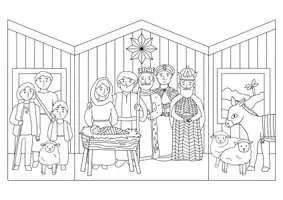 Vorschau - Mal- und Bastelvorlagen - Malvorlage Weihnachtskrippe, Bastelbogen - Seite 2